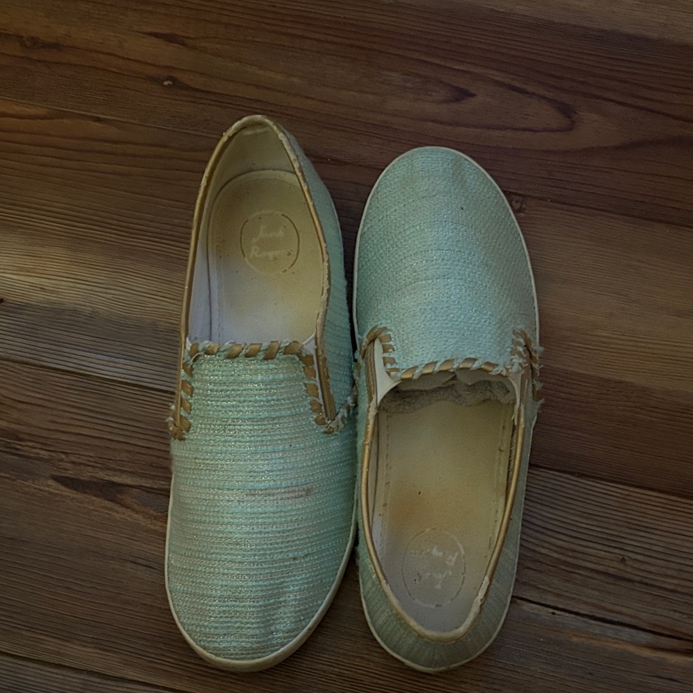 Ocean blue slip on shoes